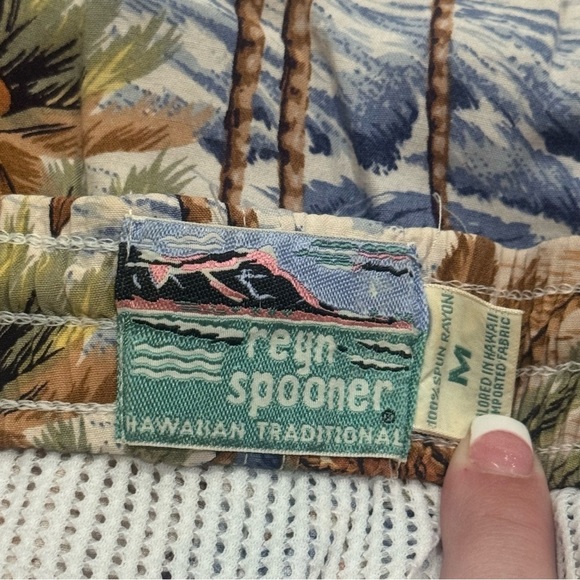 Reyn Spooner Lined Tropical Hawaiian Vacation Resort Swim Trunks Men's Size M - Picture 5 of 10